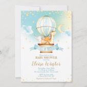 Invitation Baby shower de ballon à air chaud Jungle Animaux G (Devant)