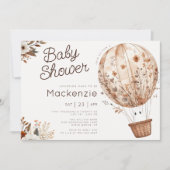 Invitation Baby shower de ballon à air chaud pare-chute (Devant)