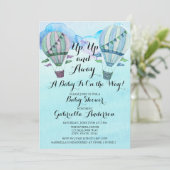 Invitation Baby shower de ballon à air chaud Water (Debout devant)