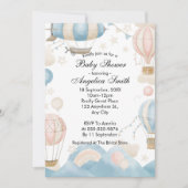Invitation Baby shower de ballon à air chaud Watercolor (Devant)