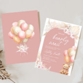 Invitation Baby shower de ballon à oreille rose Boho
