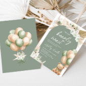 Invitation Baby shower de ballon à oreille verte