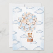Invitation Baby shower de ballon à ours bleu (Dos)