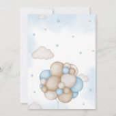 Invitation Baby shower de ballon à ours bleu (Dos)