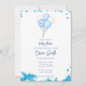 Invitation Baby shower de ballon bébé garçon (Devant)