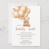 Invitation Baby shower de ballon Brown d'ours (Devant)