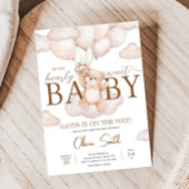 Invitation Baby shower de ballon Brown pour bébé