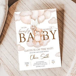 Invitation Baby shower de ballon Brown pour bébé