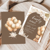 Invitation Baby shower de ballon de l'ours Boho Brown