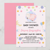 Invitation Baby shower de ballon de mouton de mûte baa-agneau (Devant / Derrière)