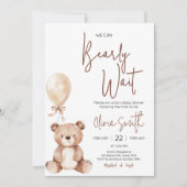 Invitation Baby shower de ballon d'ours Brown (Devant)