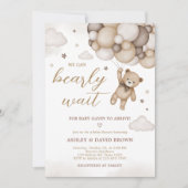 Invitation Baby shower de ballon d'ours Brown (Devant)