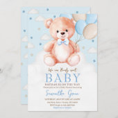 Invitation Baby shower de ballon d'ours Brown (Devant / Derrière)