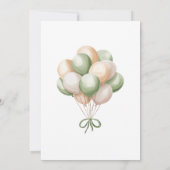 Invitation Baby shower de ballon d'ours vert Sage (Dos)