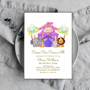 Invitation Baby shower de ballon du Carnaval du Cirque Cute S