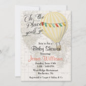 Invitation Baby shower de ballon jaune neutre pour les femmes (Devant)