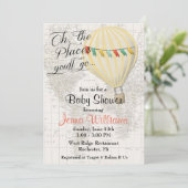 Invitation Baby shower de ballon jaune neutre pour les femmes (Debout devant)