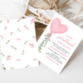 Invitation Baby shower de ballon rose Valentine