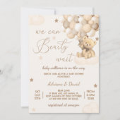 Invitation Baby shower de ballon Teddy Bear (Devant)