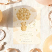 Invitation Baby shower de ballon Teddy Bear