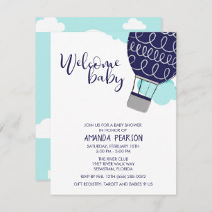 Invitation Baby shower de ballons à air chaud pour bébé