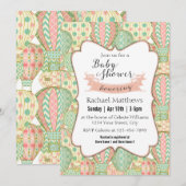 Invitation Baby shower de ballons à air chaud rose et bleu Aq (Devant / Derrière)