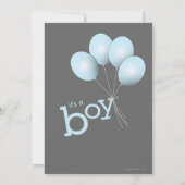 Invitation Baby shower de ballons bleu moderne (Dos)