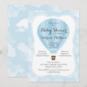 Invitation Baby shower de ballons Blue Hot Air (Devant / Derrière)