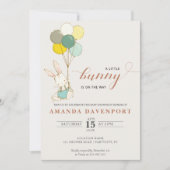 Invitation baby shower de ballons de lapin (Devant)