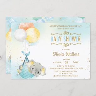 Invitation Baby shower de ballons d'éléphants géants