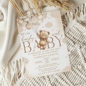 Invitation Baby shower de ballons d'ours Brown neutres selon 