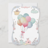 Invitation Baby shower de ballons doux et délicat (Dos)
