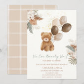 Invitation Baby shower de ballons en Teddy adorable (Devant / Derrière)