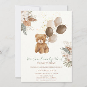 Invitation Baby shower de ballons en Teddy adorable
