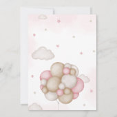Invitation Baby shower de ballons pour filles (Dos)