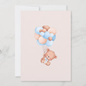 Invitation Baby shower de ballons roses et bleus de l'ours en (Dos)