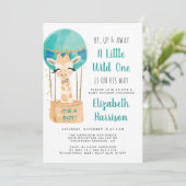 Invitation Baby shower de balloon à air chaud (Debout devant)