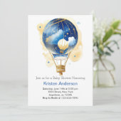 Invitation Baby shower de balloon à air chaud (Debout devant)