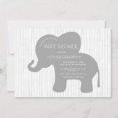 Invitation Baby shower de bande d'éléphant gris mou (Devant)