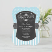 Invitation Baby shower de bandes de tableau noir c (Debout devant)