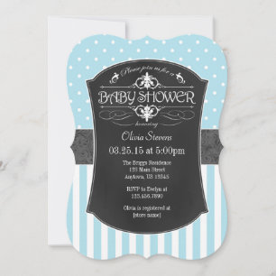 Invitation Baby shower de bandes de tableau noir c