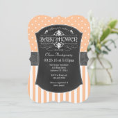 Invitation Baby shower de bandes de tableau noir g (Debout devant)