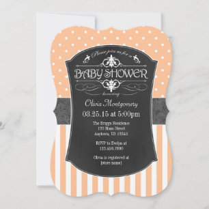 Invitation Baby shower de bandes de tableau noir g