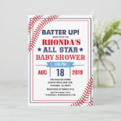 Invitation Baby shower de base-ball (Debout devant)