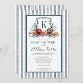 Invitation Baby shower de base-ball (Devant / Derrière)