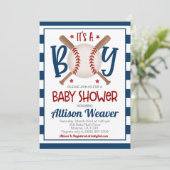 Invitation Baby shower de base-ball (Debout devant)