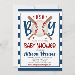 Invitation Baby shower de base-ball