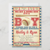 Invitation Baby shower de base-ball (Devant)