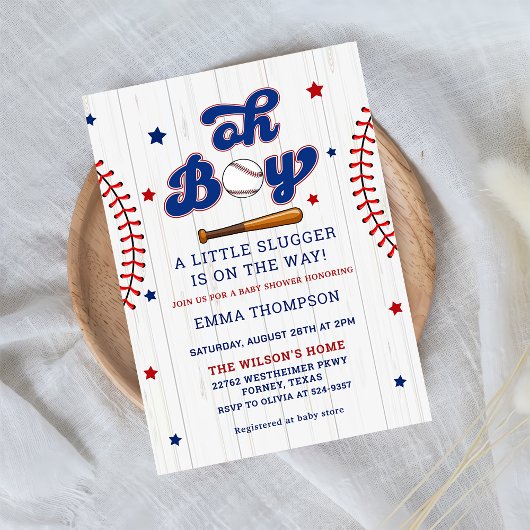 Invitation Baby shower de base-ball
