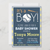 Invitation Baby shower de base-ball (Devant)